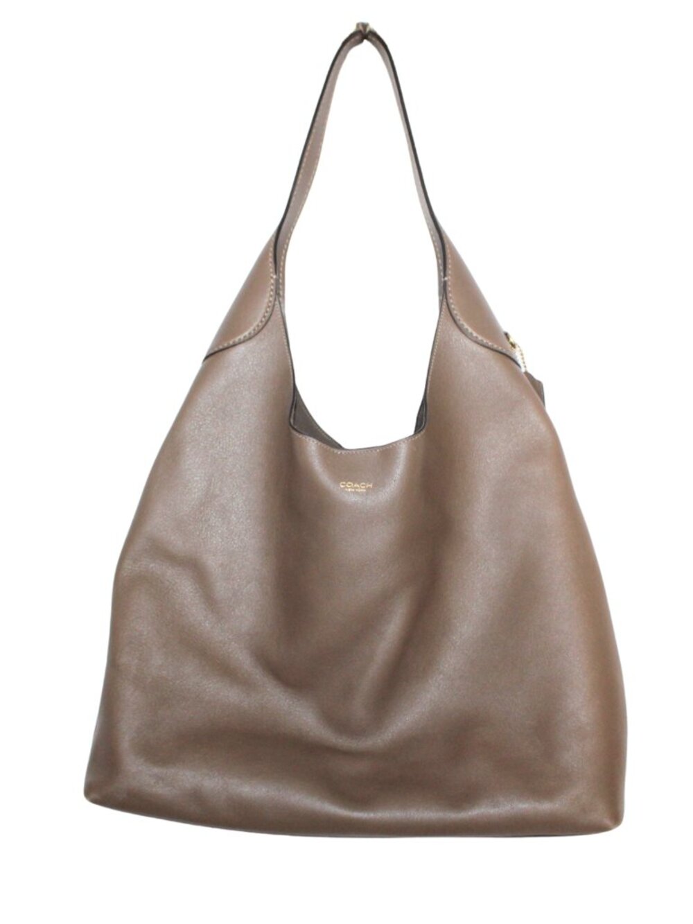 Coach Brooklyn 39 dark stone leather shoulder bag large genuine leather - Picture 3 of 16